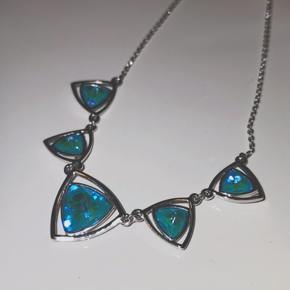 Touchstone Crystal Laguna Triangle Necklace